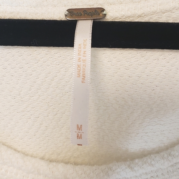 Free People Waffle Top Shirt Lace Medium - Picture 5 of 6